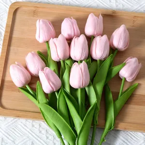 Fleurs de tulipes artificielles mini en PU pour decoration de mariage et vente en gros.
