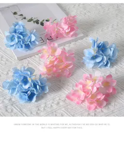 Artificial DIY hydrangea flower heads pink blue fake flowers craft hair accessories decor