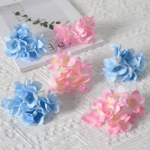 Artificial DIY Hydrangea Flower Heads Silk Fabric Petals For Hair Accessories Hanfu Collocation Home Decor Fake Flowers