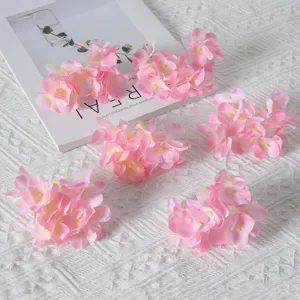 Artificial pink hydrangea flower heads for DIY hair accessories and home floral decor.