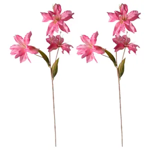 3-Têtes Fleurs De Lys En Soie Artificielle Décoration Maison Mariage Photographie