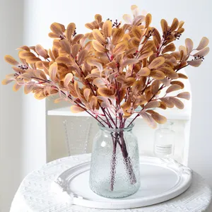 Branches de Faux Eucalyptus Dorées Artificielles pour Décoration Maison Mariage Fleurs