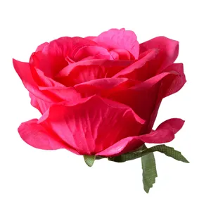 Artificial large rose flower head fake floral wedding arch home decoration pink 1pc.