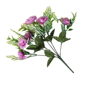 Bouquet de fleurs de chrysanthème artificiel à 6 têtes, fleurs en soie pour mariage.