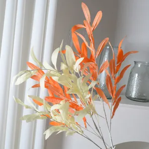 Branche d'olivier artificielle 6-fourches plante fausse pour décoration maison mariage bouquet