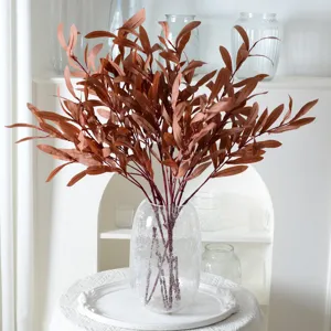 Fausses branches d'olivier artificielles feuilles marron pour decoration de mariage et maison