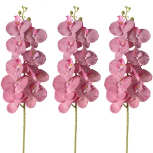 Faux Phalaenopsis Orchidée Fleurs 9 Têtes Tige de Fleur Artificielle pour Décoration Maison