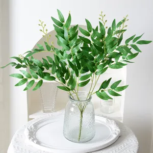 Branches de feuilles de saule artificielles plantes vertes pour décoration maison accessoires