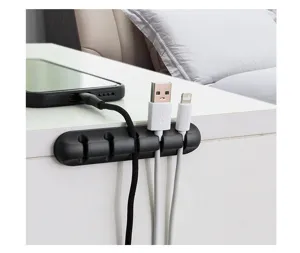Organisateur de câble de bureau en silicone pince de gestion de fil pour charger les cordons