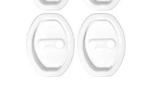 White car door lock buckle silicone anti-collision cushion protector cover accessories.