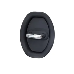 Car door lock buckle rubber cover anti-collision shock absorbing protective pad black variant.