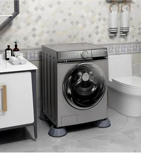 Universal washing machine anti-vibration foot pads shock absorbing non-slip riser base.