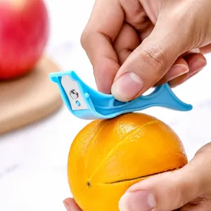 Handheld plastic fruit peeler orange opener tool with stainless steel blade for kitchen daily use