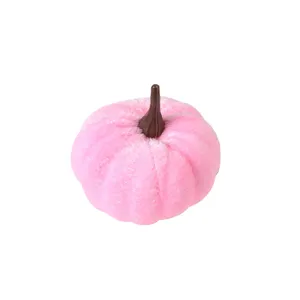 Citrouille en peluche rose pour Halloween Thanksgiving décoration de maison festive vue principale.