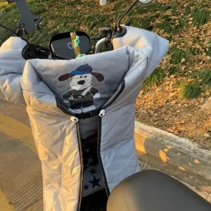 Cubierta parabrisas de scooter eléctrico invierno térmica impermeable con perro de dibujos