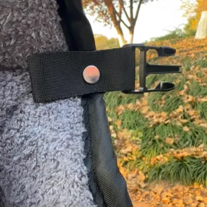 Hebilla de almacenamiento para manta a prueba de viento, correa negra con hebilla de plástico.
