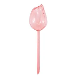 Pink tulip plant watering device self watering spike for potted indoor plants and flowers