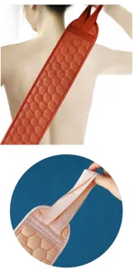 Exfoliërende rugscrubber riem voor onder de douche, lange badgordel voor diepe reiniging.