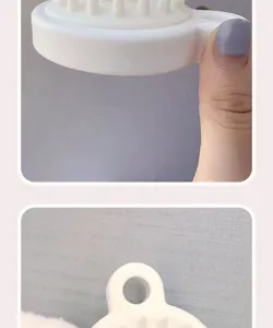 Silicone scalp massager shampoo brush detail view for daily hair washing and cleaning.