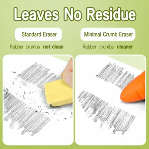 Cute carrot and fruit creative erasers designed for clean and trace-free pencil erasing.