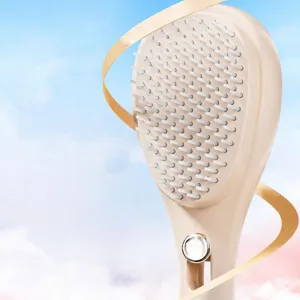 Spazzola per capelli retrattile cuscino aria massaggio pettine portatile districante beige