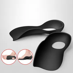 Black arch support shoe insoles for flat feet orthotics comfortable corrector pads