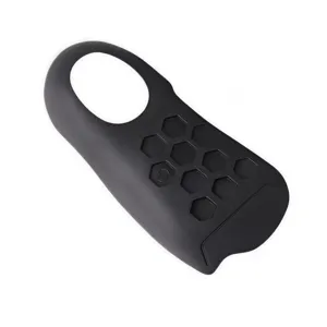 Black silicone protective case with honeycomb pattern and circular hole design durable cover.