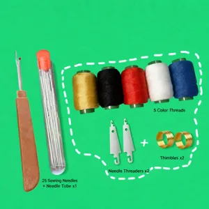 Hand Sewing Needles Set Large Eye Steel Needles With Thread Thimble Seam Ripper DIY Sewing Repair Tool Kit