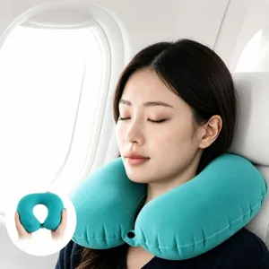 Tragbares Aufblasbares U-Förmiges Kissen Ergonomische Nackenstütze Reisekissen Für Flugzeug Zug Büro