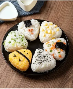 Kit de moule à boule de riz sushi triangle japonais outil de cuisine DIY pour onigiri facile.
