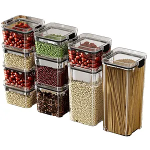 Set di barattoli di stoccaggio trasparenti per generi alimentari, cereali e snack ermetici