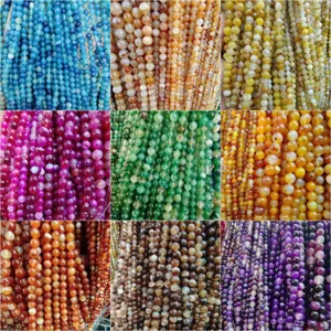 Natural Striped Agate Beads Round Loose Beads For DIY Jewelry Making Handcrafted Bracelet Necklace Accessories