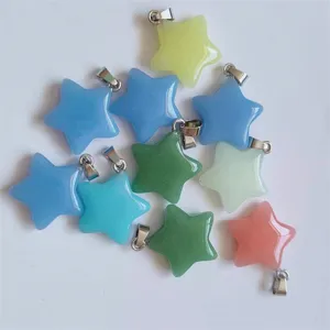 Pendentifs en forme d'etoile coloree avec attache en metal accessoires de collier diy pour bijoux