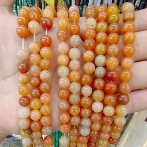 Bracciale con perle rotonde in pietra naturale DIY gioielli in pietre preziose dettaglio