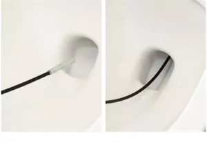 Detail van flexibele gootsteenontstopper veer gebruikt in toilet voor het verwijderen van haar.