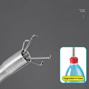 Flexibel pijpreinigingsgereedschap met vierklauwige grijper voor het eenvoudig ontstoppen van afvoeren.