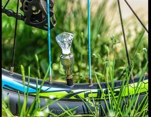 Diamant vorm fiets band ventiel licht LED wiel licht voor motorfiets detail weergave.