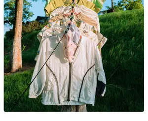 Portable travel clothesline elastic windproof outdoor clothes line for hotel camping trip