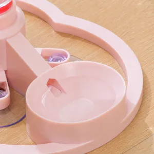 Automatic cat water dispenser pet gravity water bowl no plug puppy drinking feeder pink
