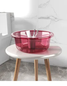 Transparent plastic basin round thickened washbowl for student dorm and home use daily bathroom item
