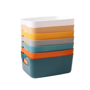 Panier de rangement de bureau en plastique coloré empilable organiseur divers