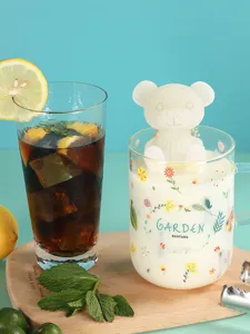 Silikon 3D Bär Eiswürfelform DIY süßer kreativer Getränkehersteller für Whisky, Kaffee und Milchkaffee.