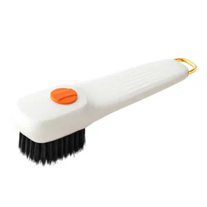 Press Type Liquid Dispensing Shoe Brush Multifunctional Laundry Cleaning Brush Soft Bristles Plastic Tool