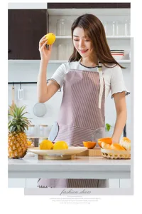 Wischbare Küchenschürze zum Kochen, wasserdicht, öldicht, gestreift, modische Arbeitskleidung.