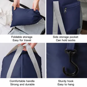 Seau de bain de pieds pliable portable pour voyage et maison, sac léger avec poche de rangement.