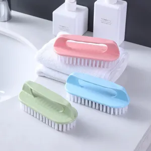 Multi-Functional Plastic Laundry Brush With Ergonomic Handle Soft Bristles Cleaning Brush For Shoes Clothes Home Cleaning