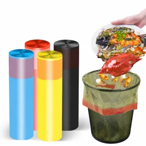 Sacs poubelle en PE épais colorés rouleau ménage cuisine sacs à ordures résistance perforation.