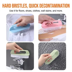 Multi-functional scrub brush with stiff bristles for cleaning shoes and clothes