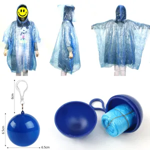 Balle de Imperméable Jetable Portable Poncho de Pluie Imperméable Avec Boîte de Rangement Pour Voyage