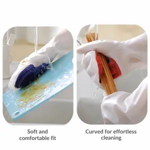 Guanti da pulizia in silicone multifunzionali per cucina, vista principale flessibile.